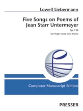 Five Songs on Poems of Jean Starr Untermeyer, Op. 135 Vocal Solo & Collections sheet music cover